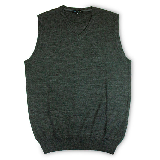 Chaleco Gris Grafito con Cuello V para Hombre