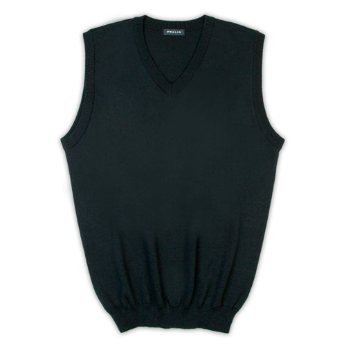 Chaleco Negro con Cuello V para Hombre