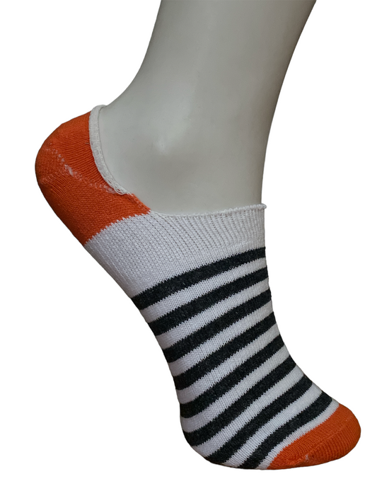 Calcetín Invisible Blanco/Naranja para Niño